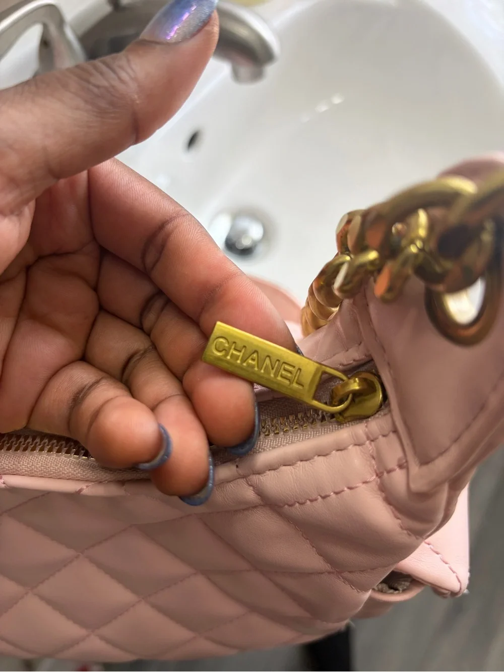 CC Pocket Hobo Blush Pink Shoulder Bag